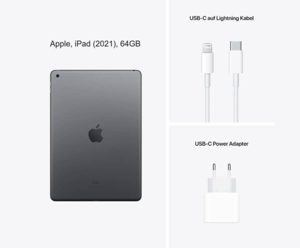 Apple iPad 9.Gen (2021) 64GB 10,2" Tablet Rückansicht zum Mieten